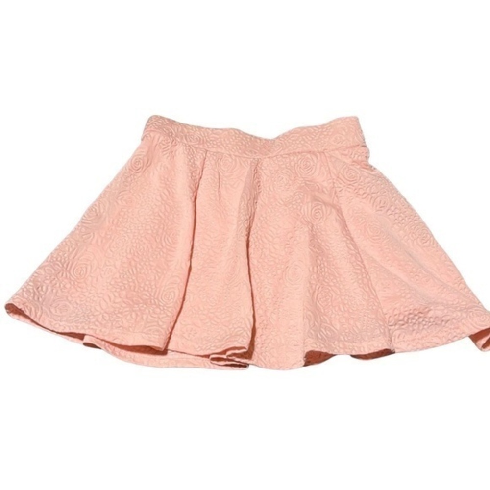 Xhilaration Pink Girls Embossed Fabric and Lined Skater Skirt, Girls size 4-5